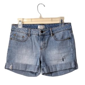Distressed Medium Wash Denim Jean Shorts